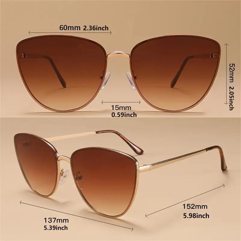 Pink Cat Eye Metal Frame Anti-Reflective Lens