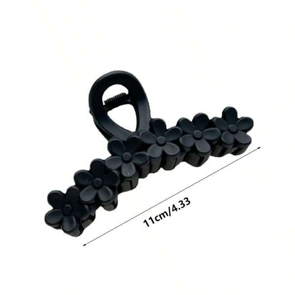 Matte Rectangle Flower Hair Clip Hair Claw