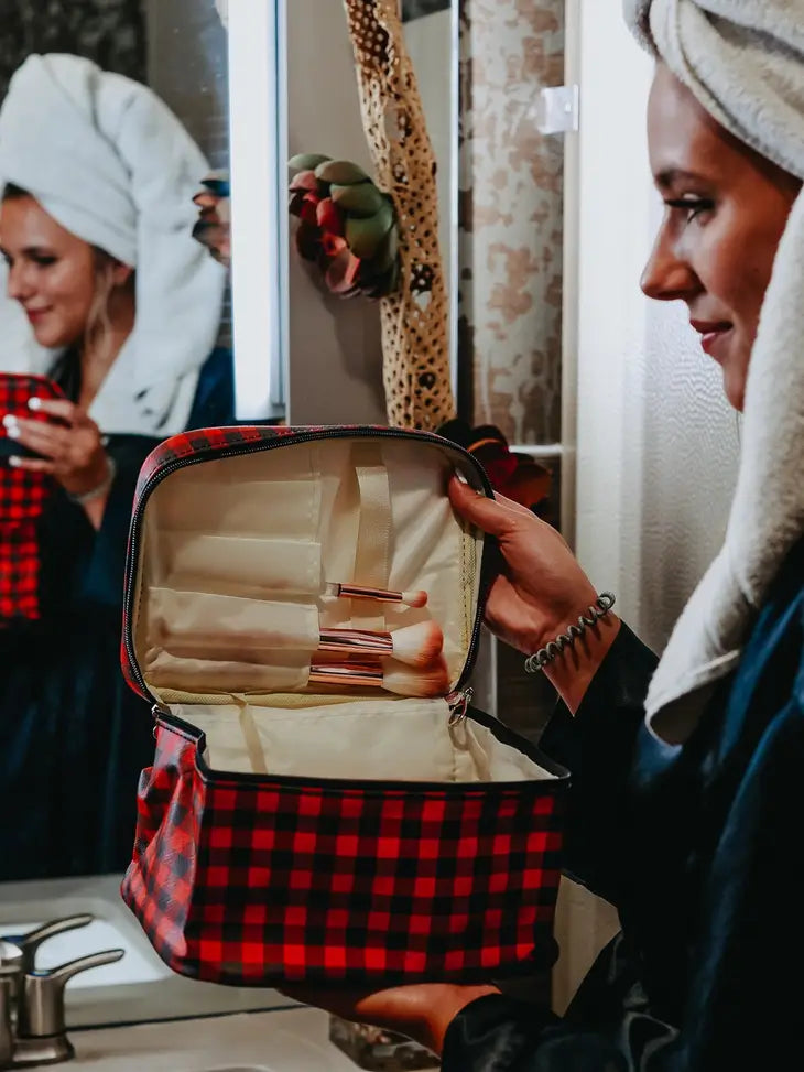 Buffalo Plaid Make Up Bag