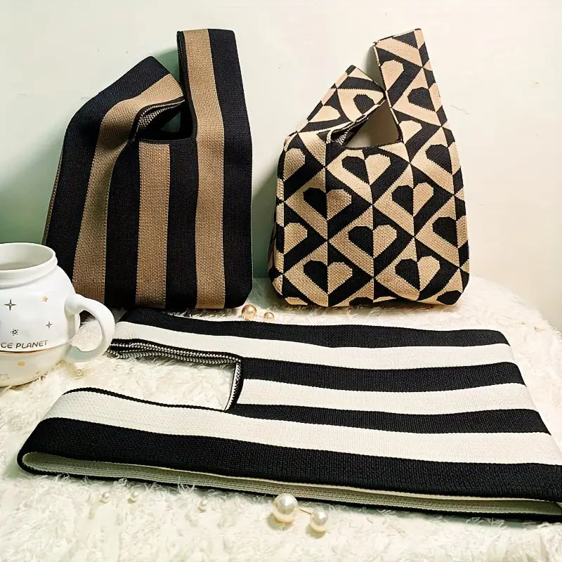 Stiped Knit Handbag