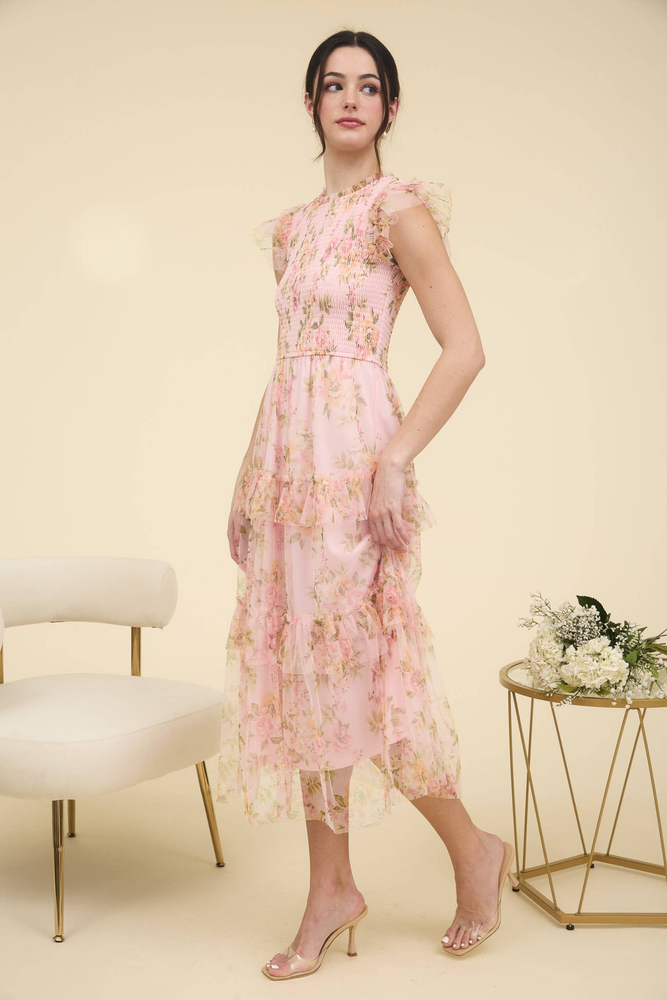 Lucia Floral Smocked Tiered Maxi Dress