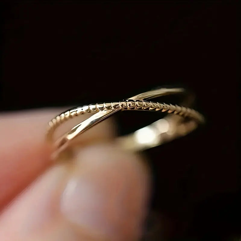 Delicate Crossover Ring