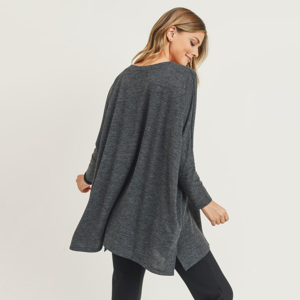 Charcoal Dolman Sleeve Tunic