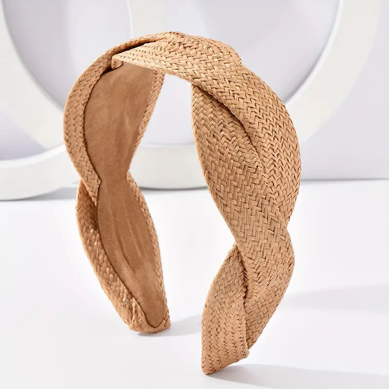 Straw Twist Wide-brimmed Headband