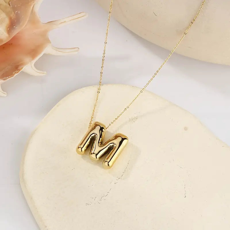 Preppy Style Initial Pendant Necklace
