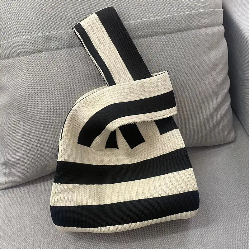 Stiped Knit Handbag