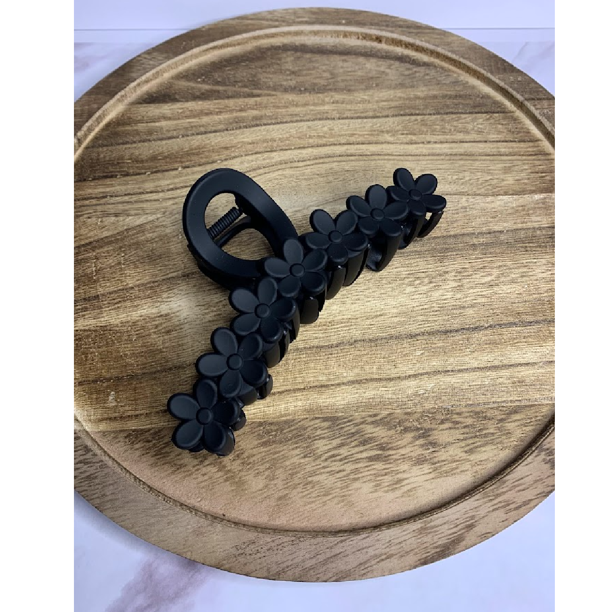 Matte Rectangle Flower Hair Clip Hair Claw