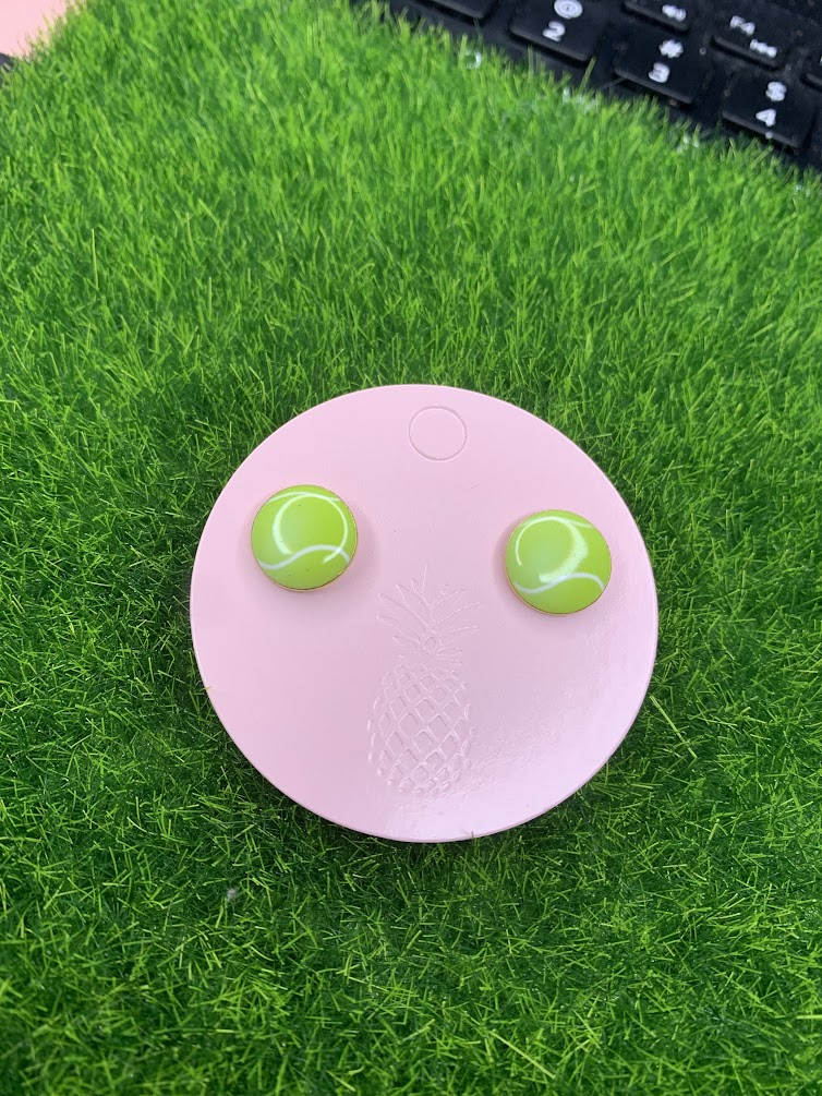 Tennis Ball Enamel Stud Earrings