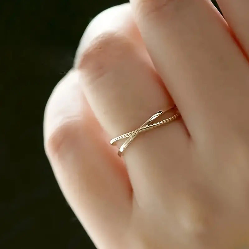 Delicate Crossover Ring