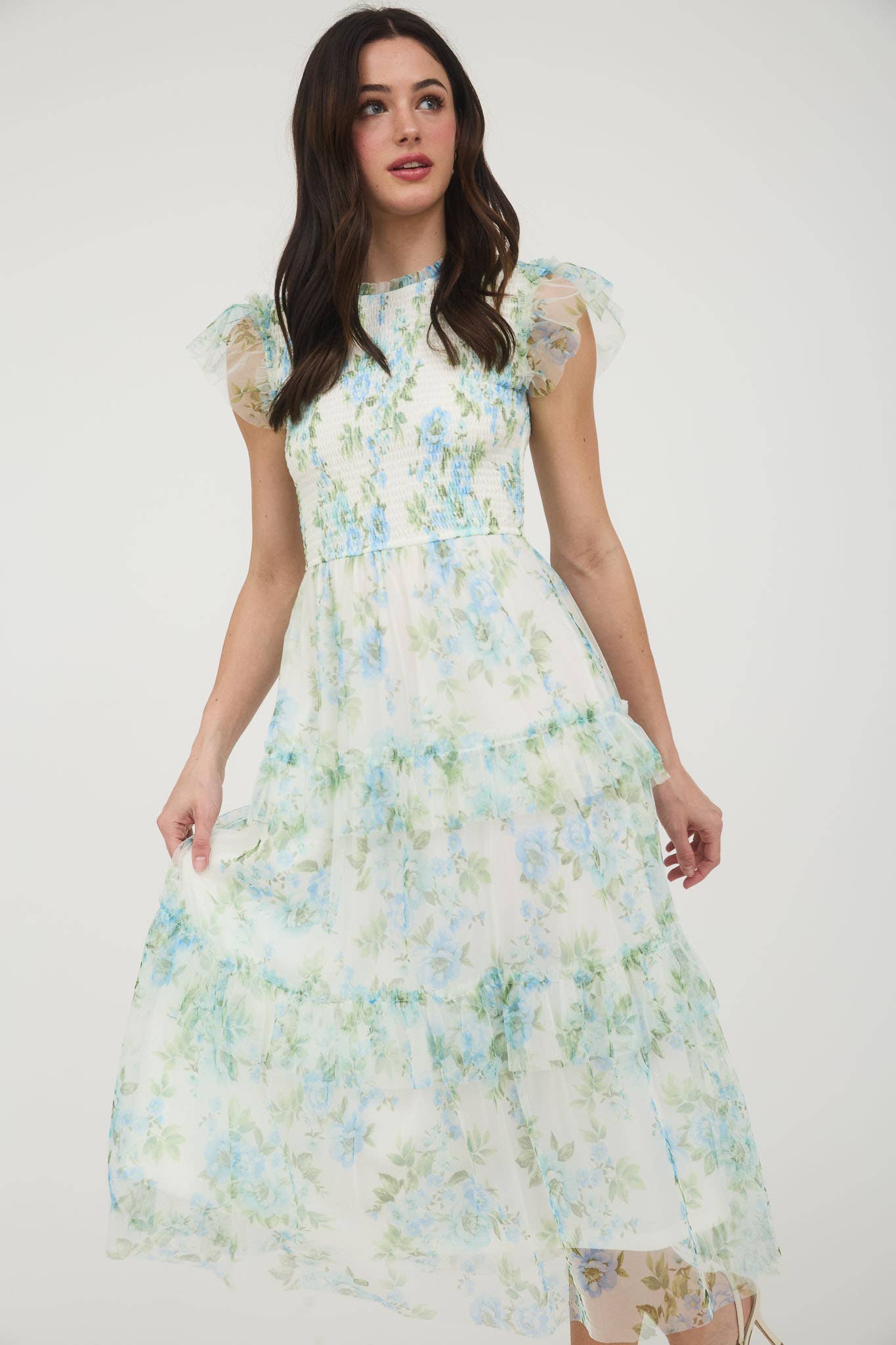 Lucia Floral Smocked Tiered Maxi Dress
