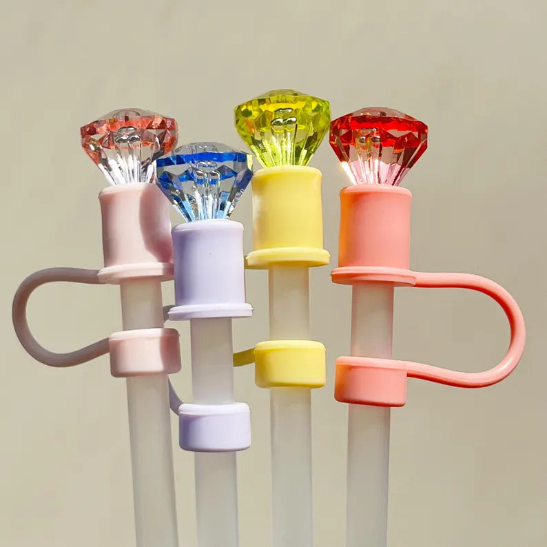 Diamond Silicone Straw Topper