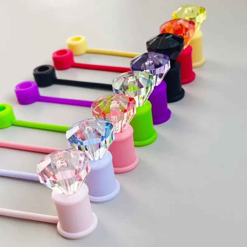 Diamond Silicone Straw Topper