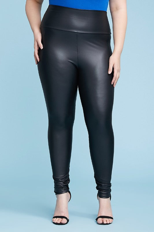 Curvy Faux Leather Leggings
