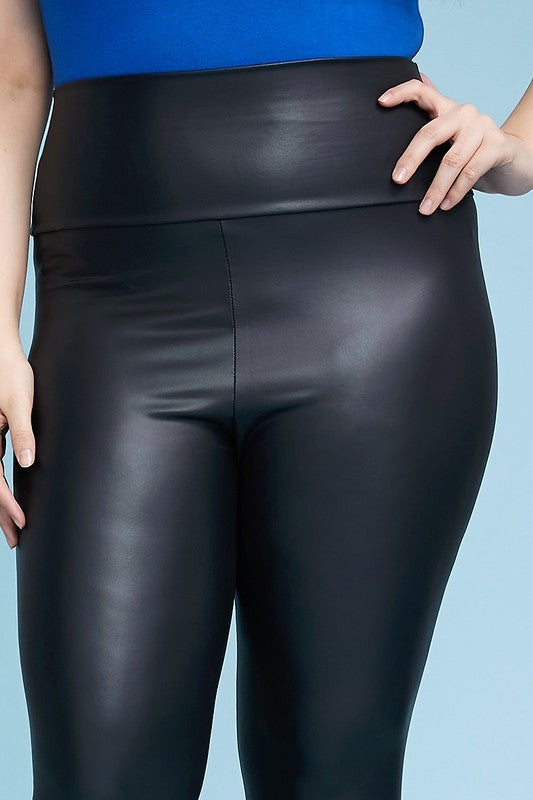 Curvy Faux Leather Leggings
