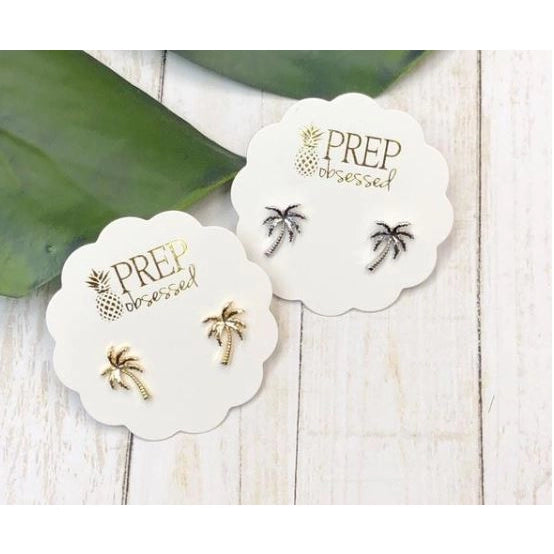 Dainty Tropical Palm Tree Studs
