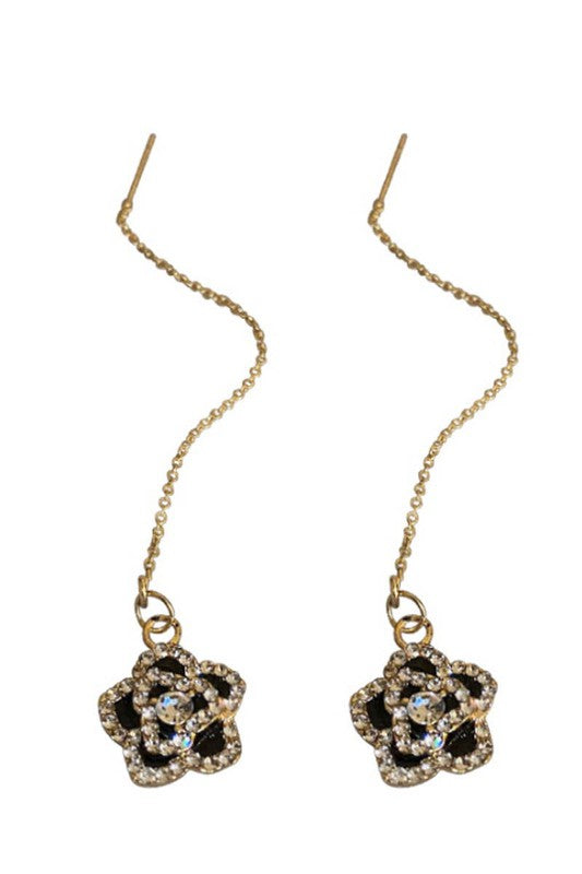 Camella Flower Threader Earrings