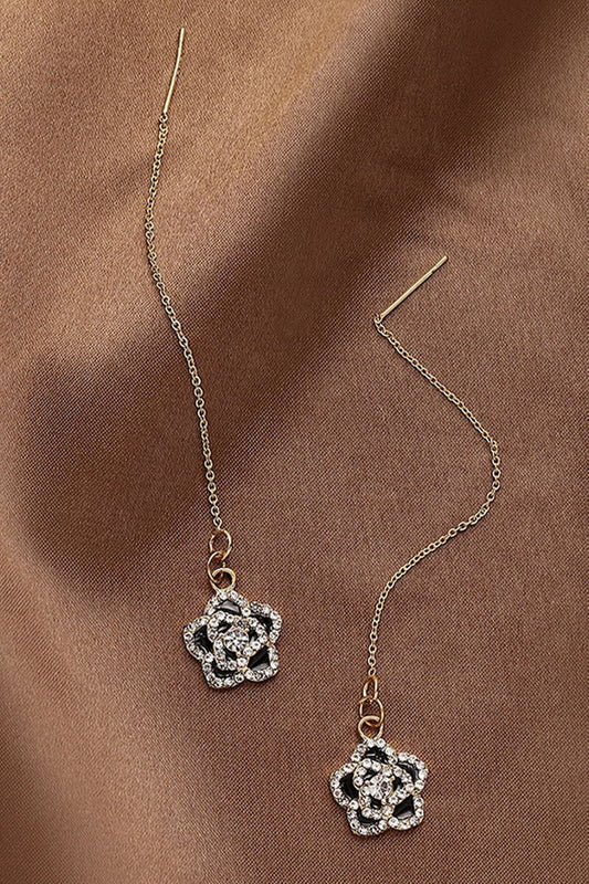 Camella Flower Threader Earrings
