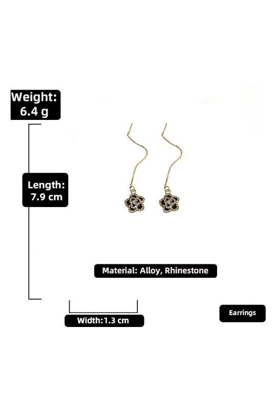Camella Flower Threader Earrings