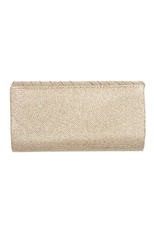 DIAGONAL PLEATED EVENING CLUTCH BAG