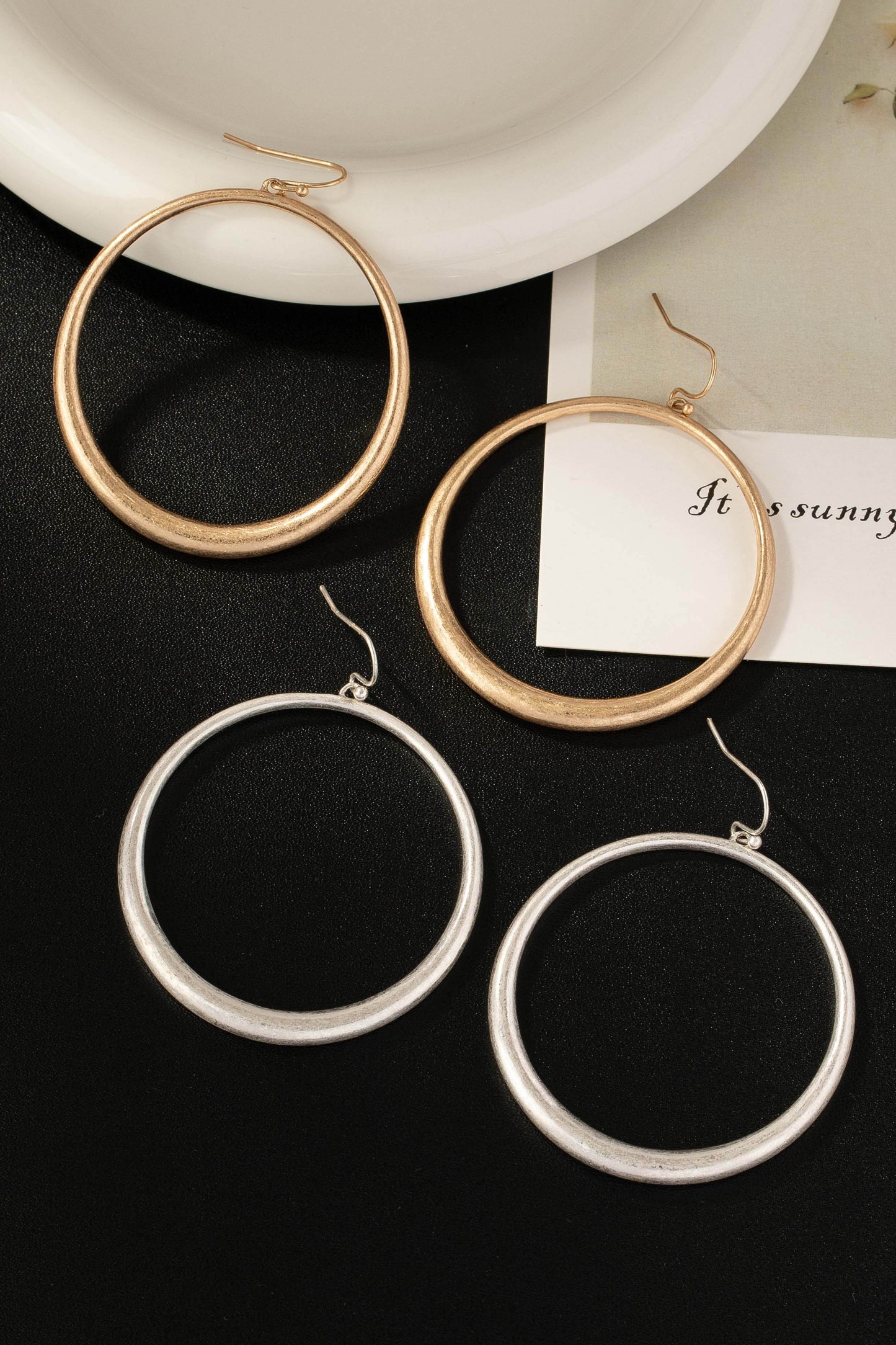 Harper Metal Hoop Drop Earrings