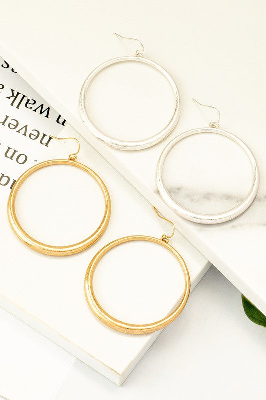 Harper Metal Hoop Drop Earrings