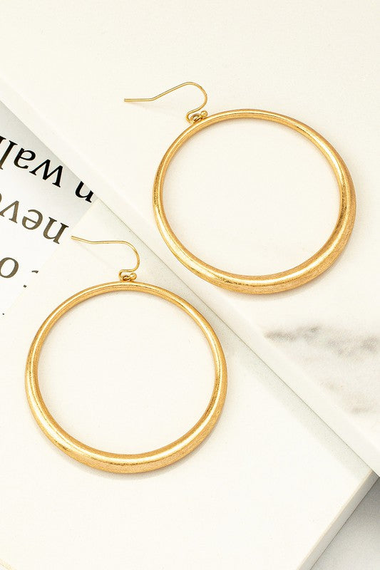 Harper Metal Hoop Drop Earrings