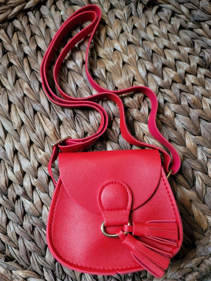 Girls Red Tassel Crossbody