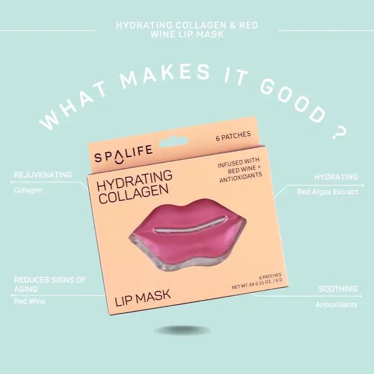 Hydrating Collagen & Red Wine Lip Mask 6 Pack