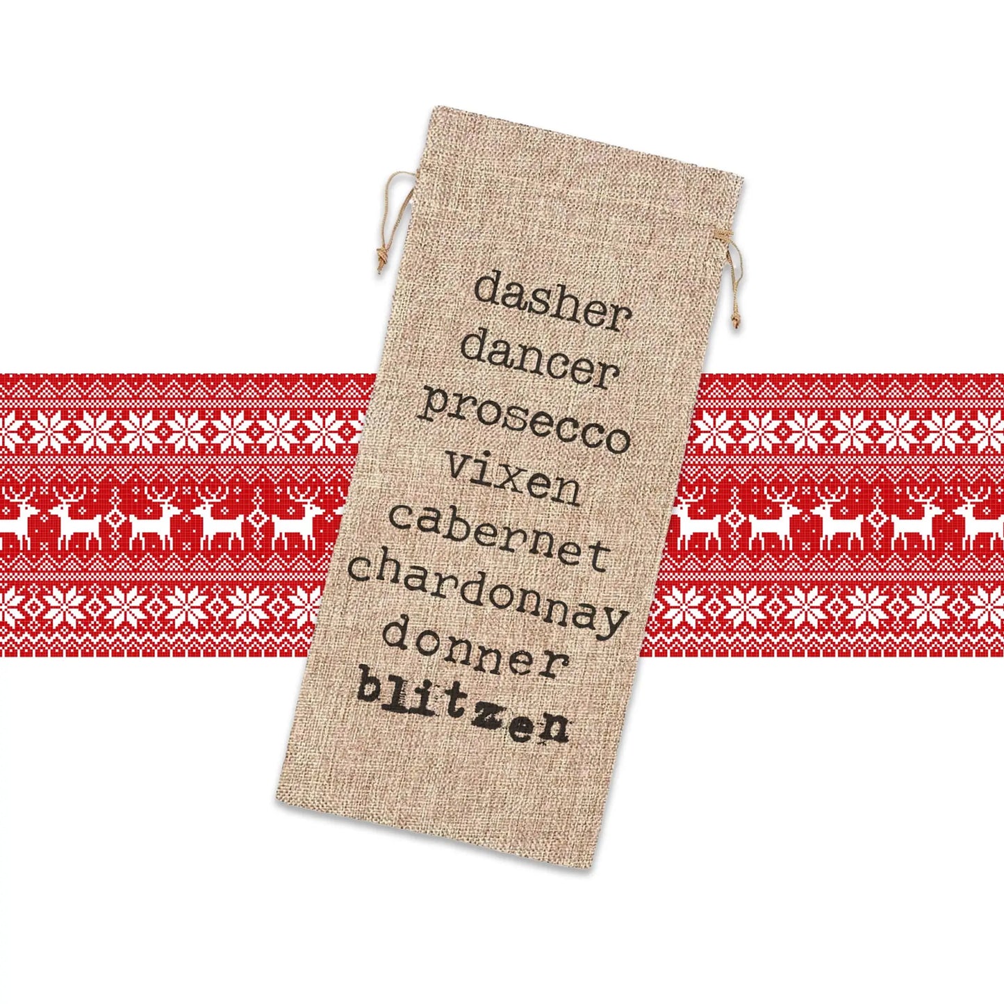 Funny Christmas Gifts Santa Reindeer Names Wine List