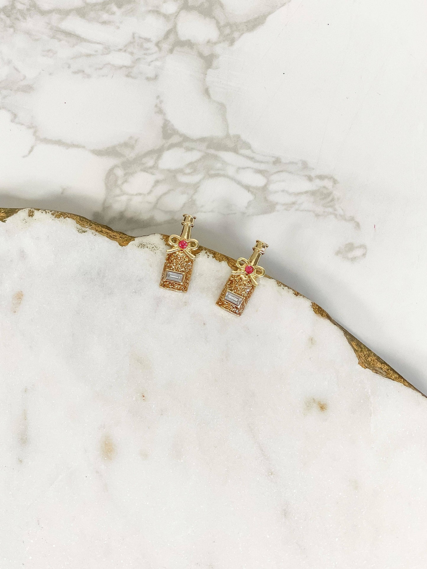Celebration Champagne Bottle Stud Earrings