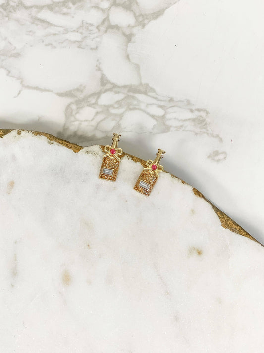 Celebration Champagne Bottle Stud Earrings