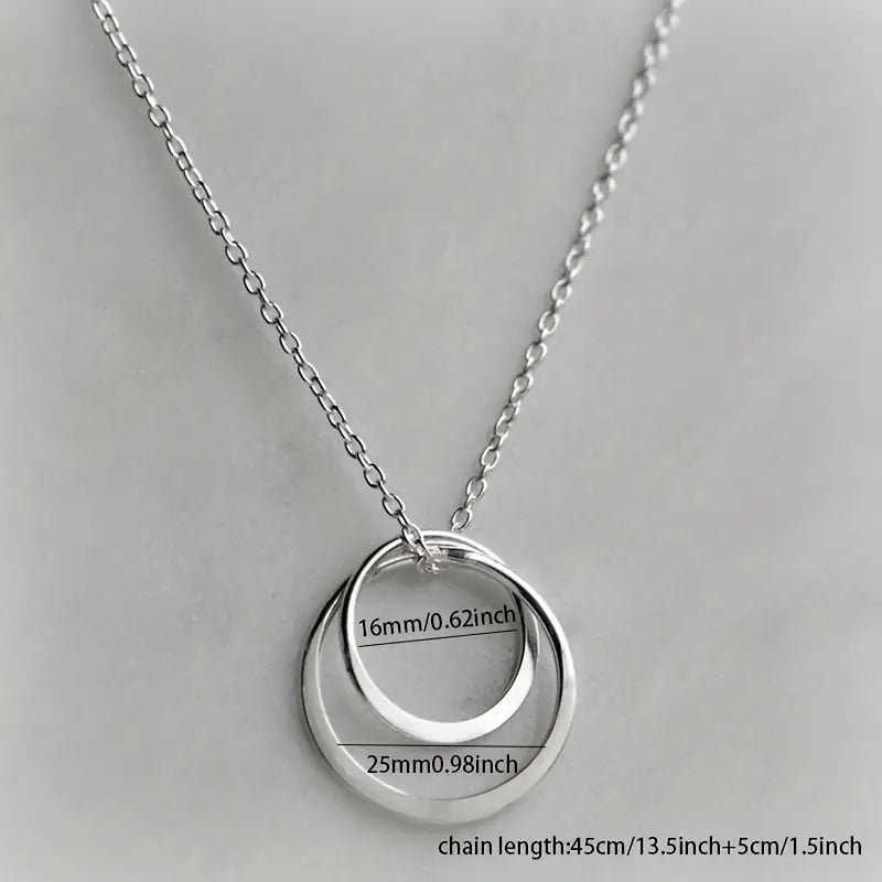 Silver Circle Duo Necklace