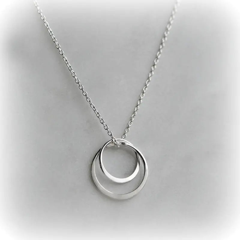 Silver Circle Duo Necklace