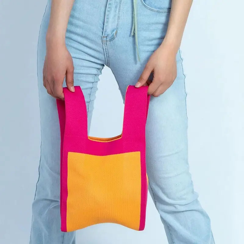 Colorblock Knit Handbag