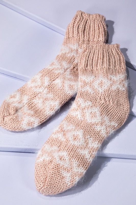 Fuzzy Nordic Socks Blush