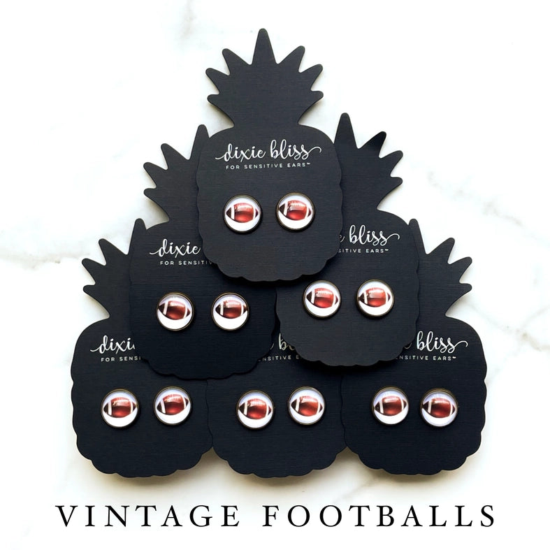 Vintage Football Earrings