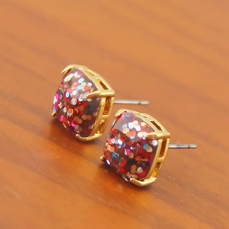 Glitter Stud Earrings