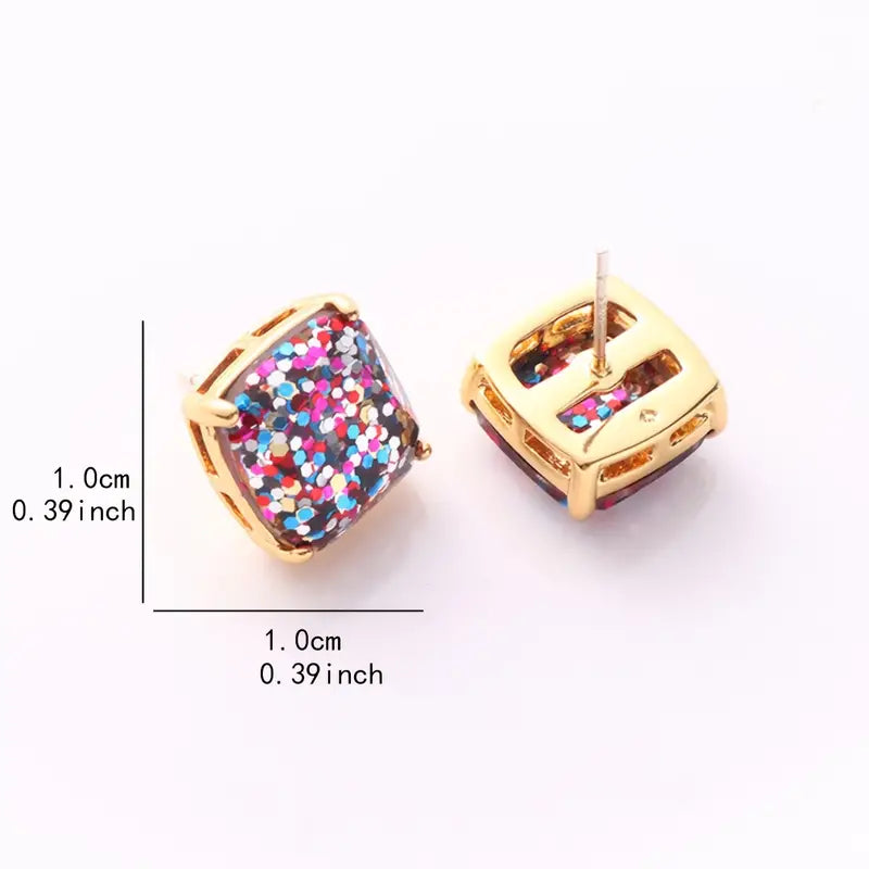 Glitter Stud Earrings