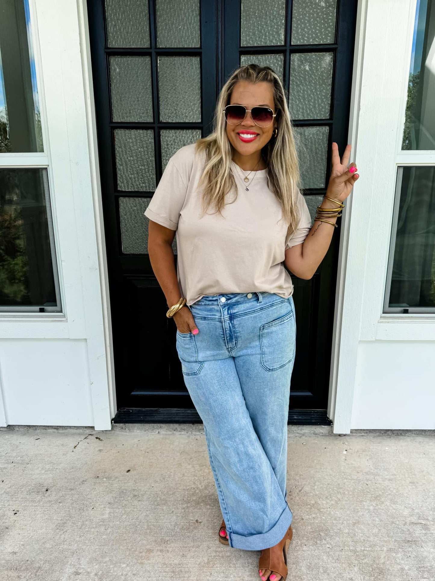 Curvy Clover Front Pocket Jeans