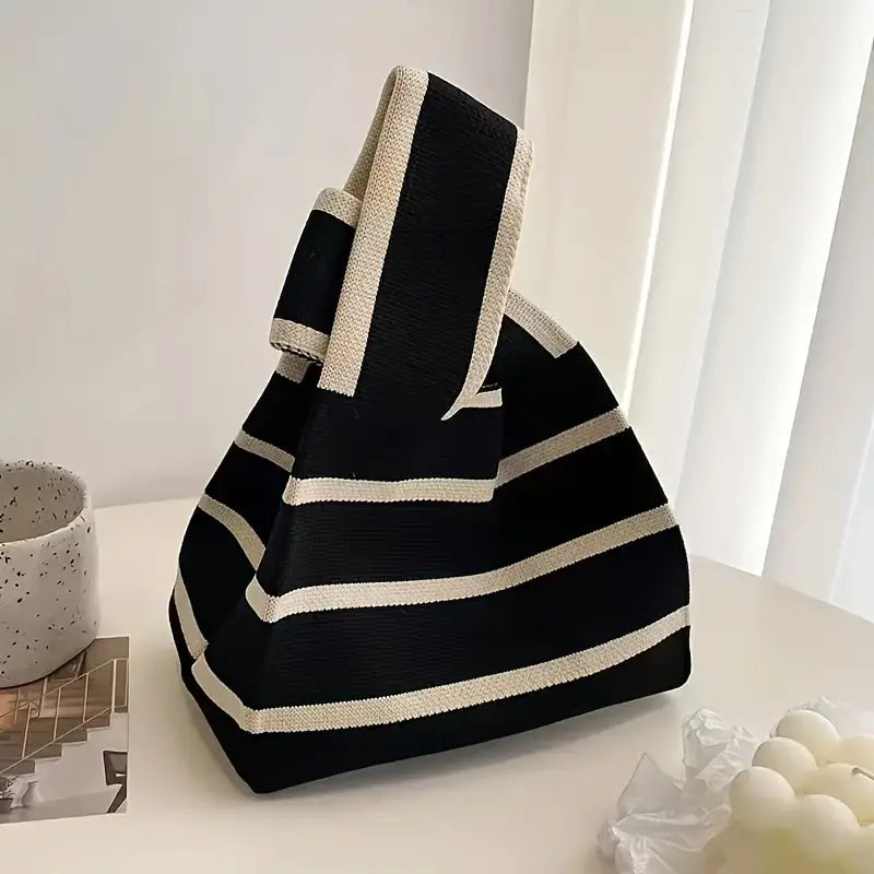 Stiped Knit Handbag