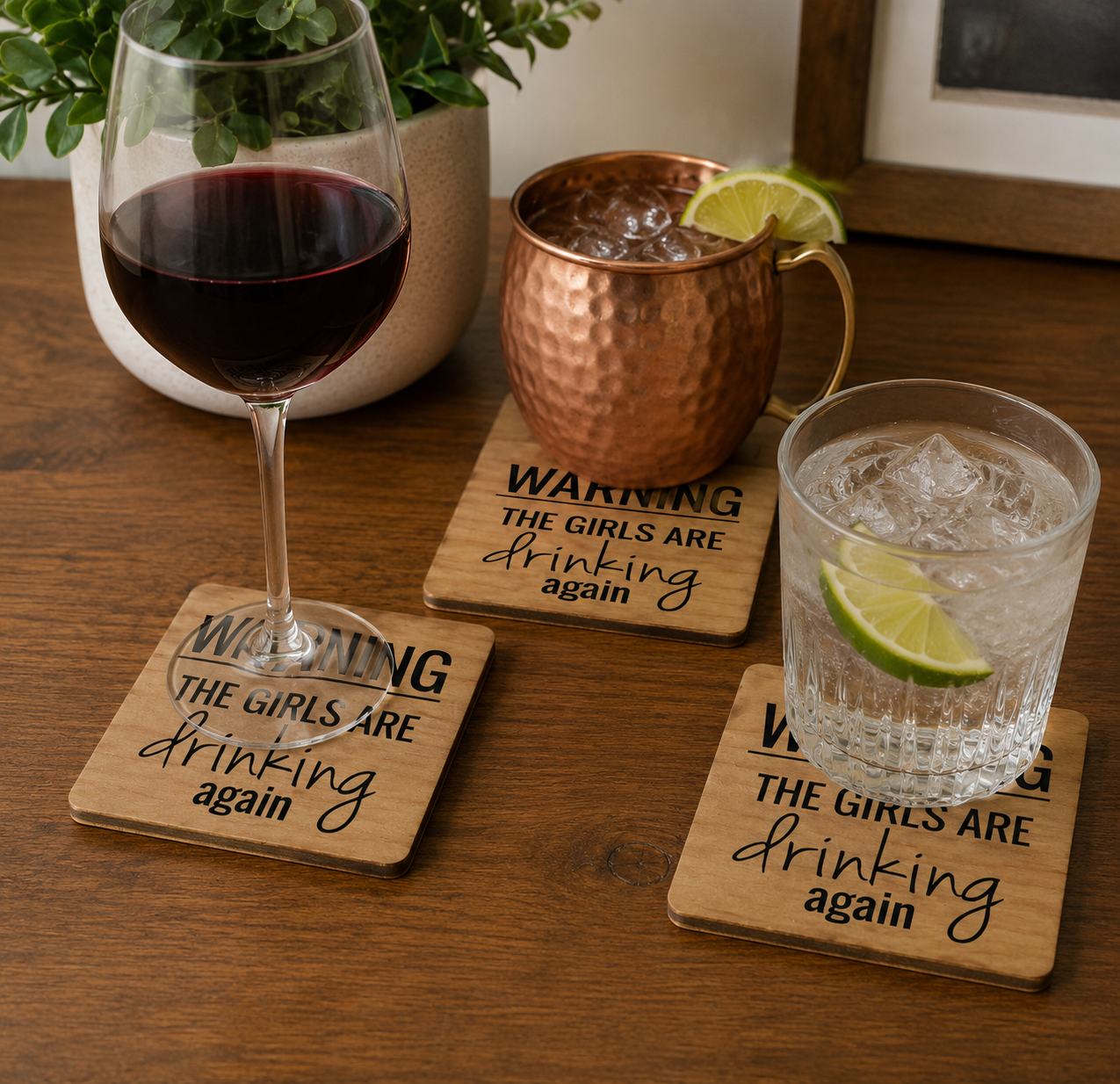 Warning The Girls Are Drinking Again Funny Coasters
