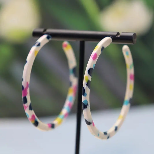 Stacia White Resin Hoops