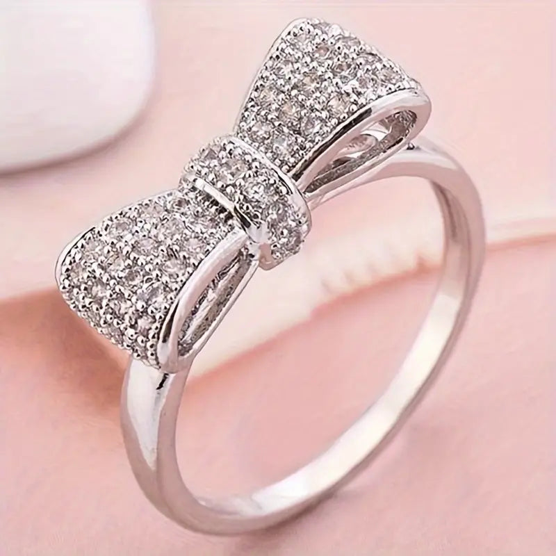 Pave Bow Fashion Ring