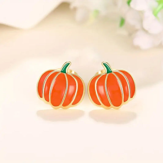 Enamel Pumpkin Studs