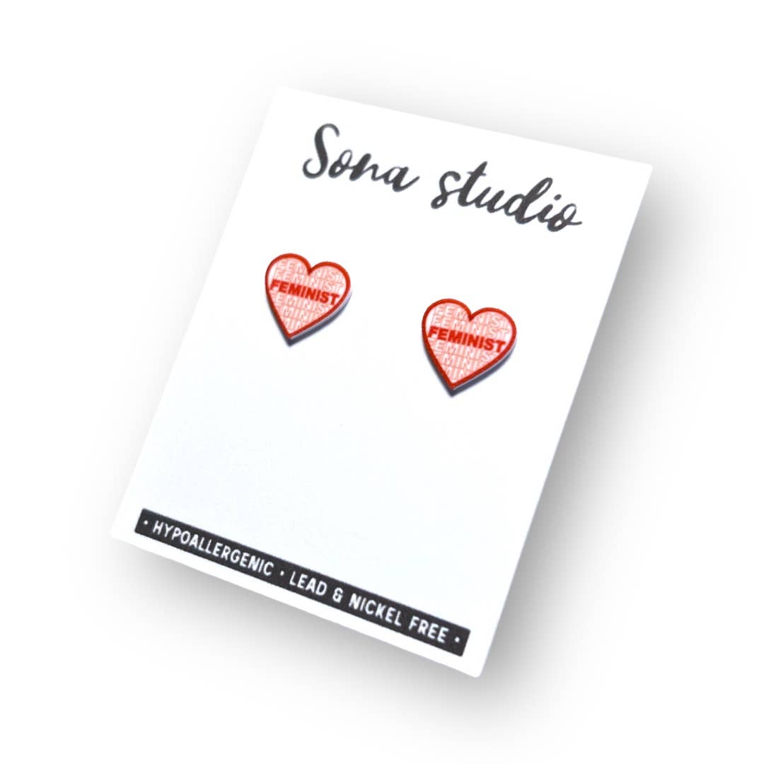 Feminist Heart Earrings