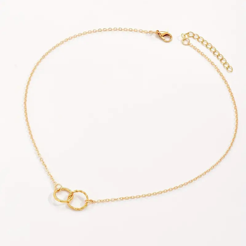 Double Circle Decor Clavicle Chain Women's Necklace