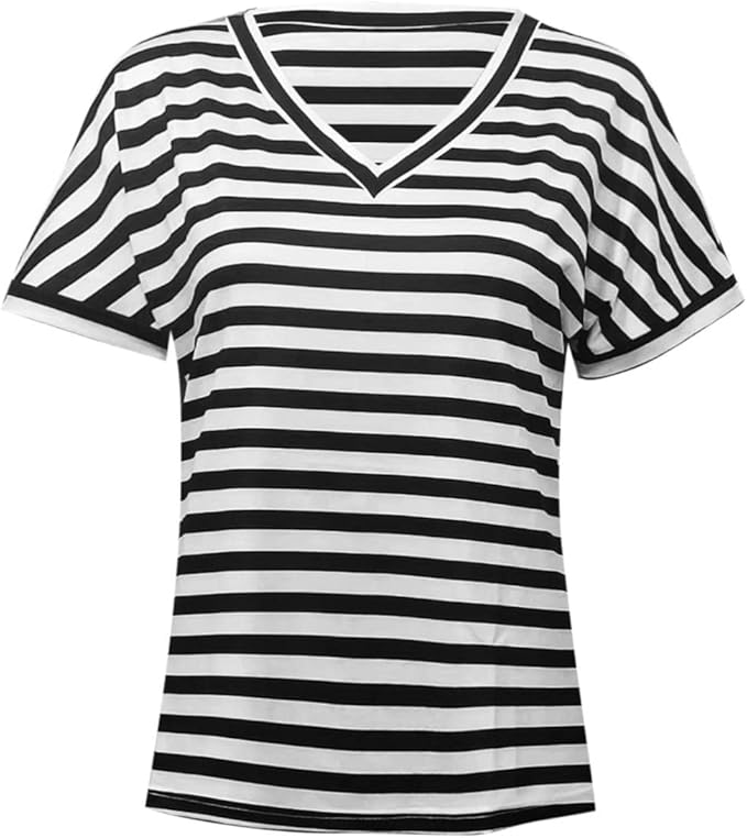 Black & White Classic Stripe Short Sleeve Top