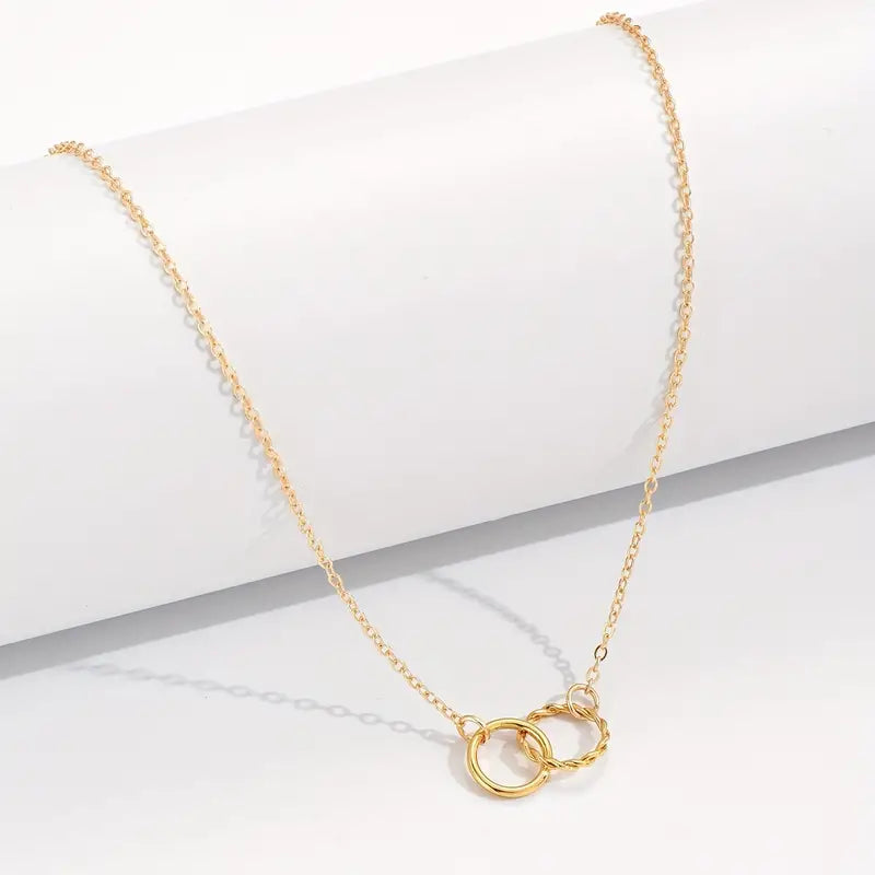 Double Circle Decor Clavicle Chain Women's Necklace