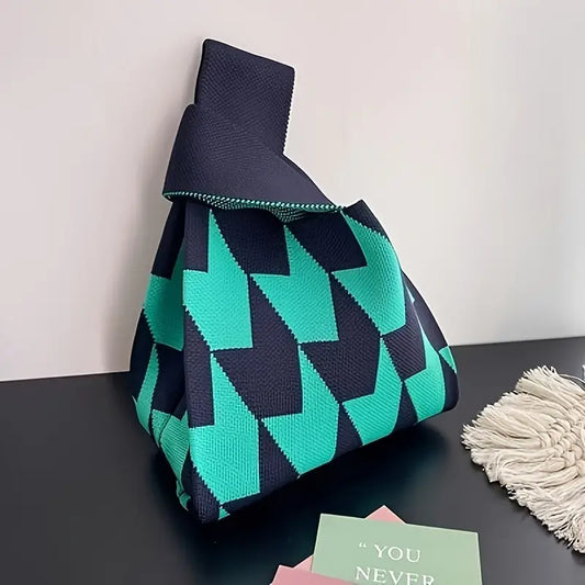 Houndstooth Knit Bag