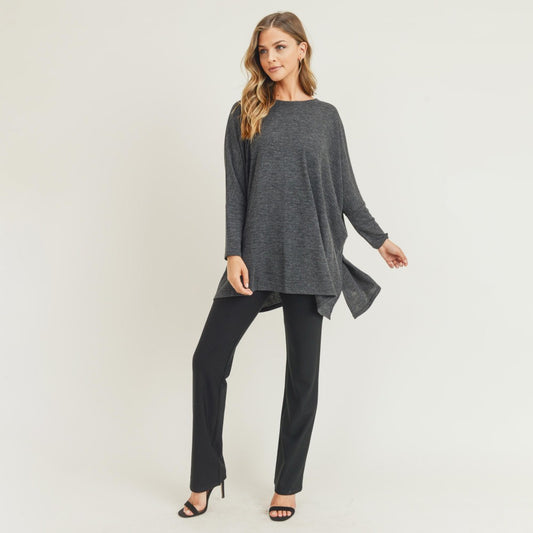 Charcoal Dolman Sleeve Tunic